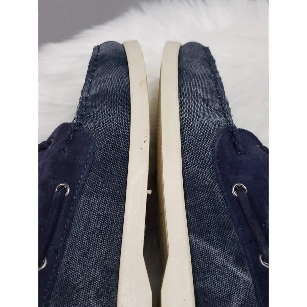 NEW Size 42 US 9 Stefano Bonfiglioli Suede Leather Loafer Boat Shoes Blue Denim